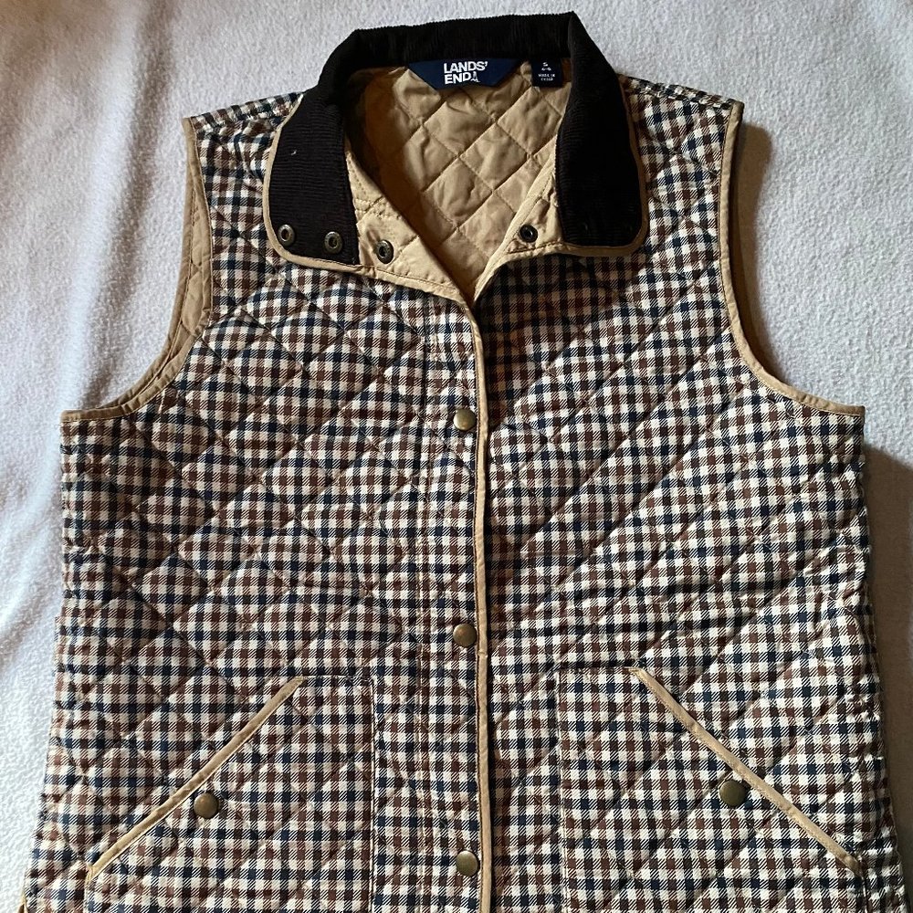 Lands' End Quilted Barn Vest Brand New